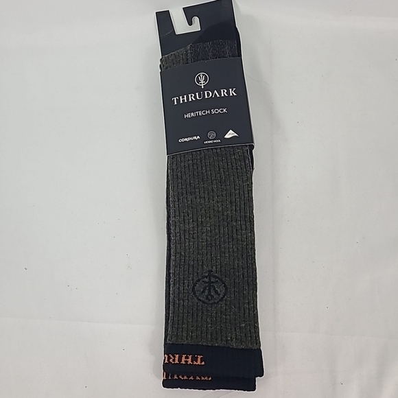 Thrudark Men's Heritech Socks Merino Wool Khaki Green Socks Sz L Made In Italy - Picture 1 of 5